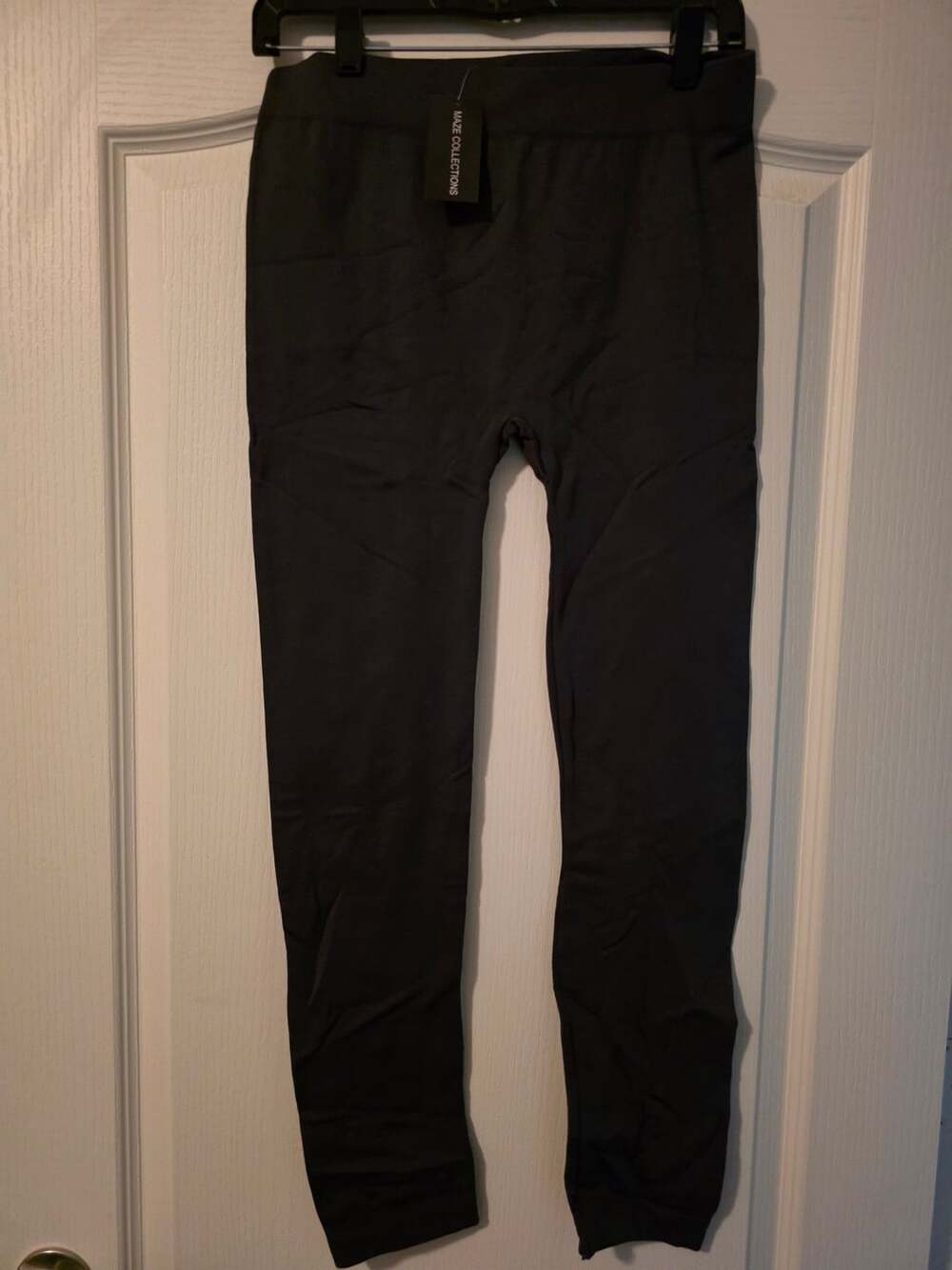 Maze Collection Fleece Lined Leggings Plus Size 2X/3X Charcoal Grey